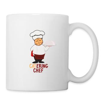 Catering Chef Katzenkoch kochende Katze - Tasse - Weiß - Rechts