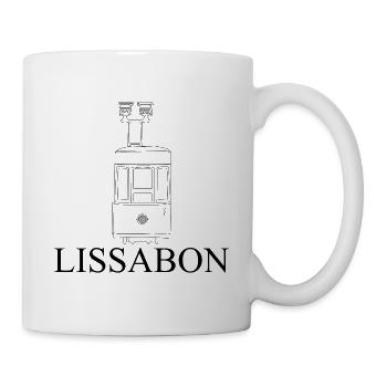 Ich liebe Lissabon - Line-Art Portugal - Tasse - Weiß - Rechts