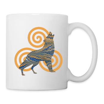 wolf e 50 avec triskele - Mug blanc - blanc - Droite