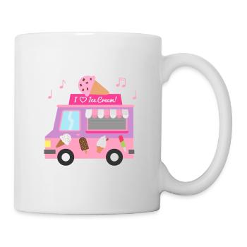 Camion de crème glacée rose - Mug blanc - blanc - Droite