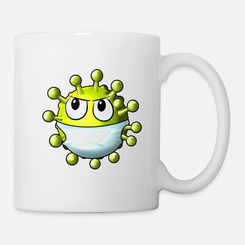 Cartoon Corona Virus - Tasse - Weiß