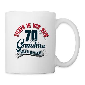 Grandma, 70th birthday, 70 years, gift - Mug - white - Right