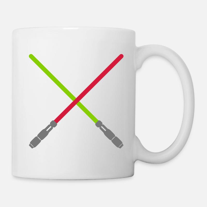 Lichtschwert Laserschwert Lichtschwerter gekreuzt - Tasse - Weiß