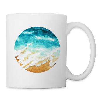 Meer & Strand | Acryl-Kunstdruck | rund - Tasse - Weiß - Rechts