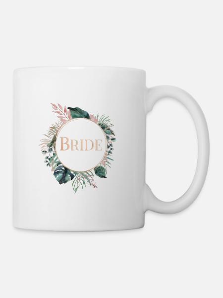 Team Bride Palme Greenery 1 - Mug blanc - blanc