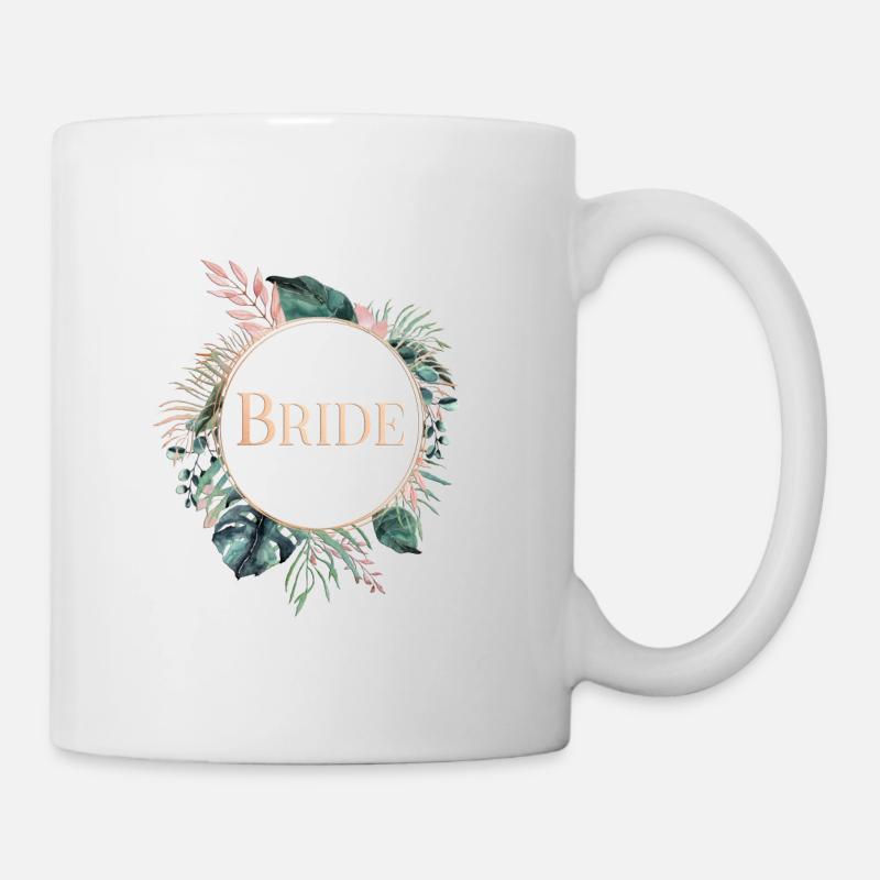 Team Bride Palme Greenery 1 - Mug blanc - blanc