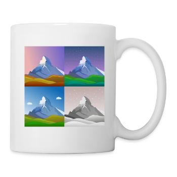 colorful mountains, Matterhorn, Switzerland, Alps, alps - Mug - white - Right
