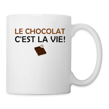 Le chocolat c'est la vie - Mug blanc - blanc - Droite
