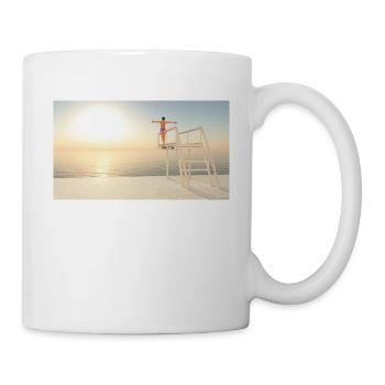 Turmspringerin auf einem Sprungbrett - Tasse - Weiß - Rechts