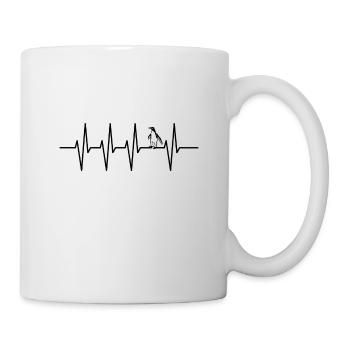 Pinguin Vogel Herzschlag Herzfrequenz Ekg - Tasse - Weiß - Rechts