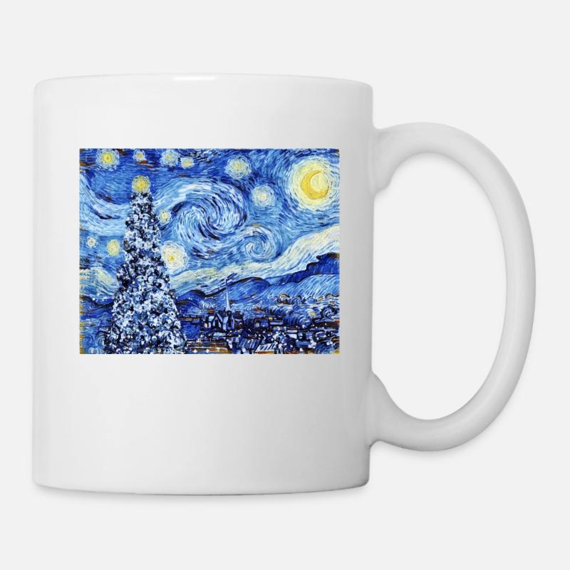 Nuit étoilée de Van Gough - Noël blanc - Mug blanc - blanc