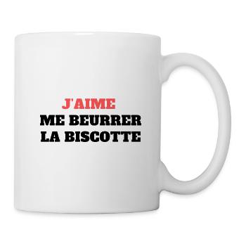 "Me beurrer la biscotte" - Mug blanc - blanc - Droite