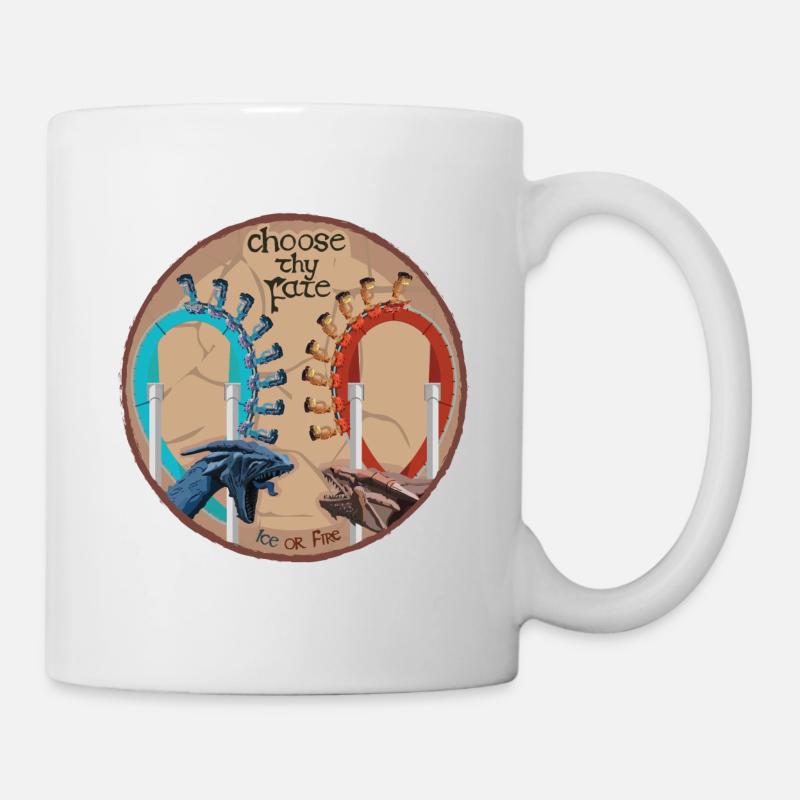 Duelling Dragons - Choose Thy Fate Coaster Design - Mug - white