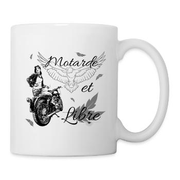 Motarde et Libre comme un aigle - Mug blanc - blanc - Droite