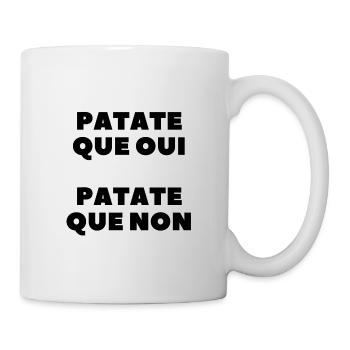 Patate que oui - Patate que non - Mug blanc - blanc - Droite