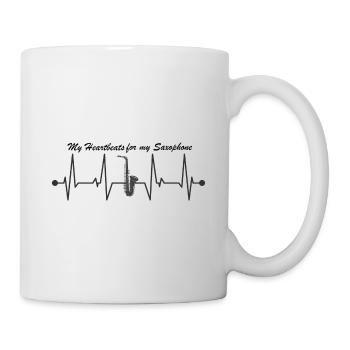 Saxophone saxophone battement de cœur avec sort - Mug blanc - blanc - Droite