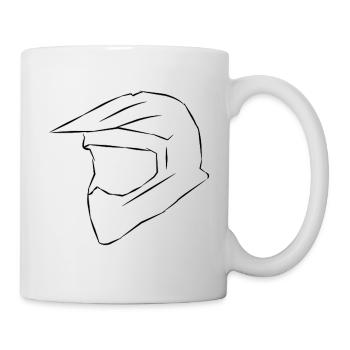 Croquis de casque de motocross - Mug blanc - blanc - Droite