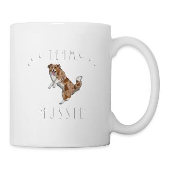 Team Aussie - Red Merle (with tail) - Mug - white - Right