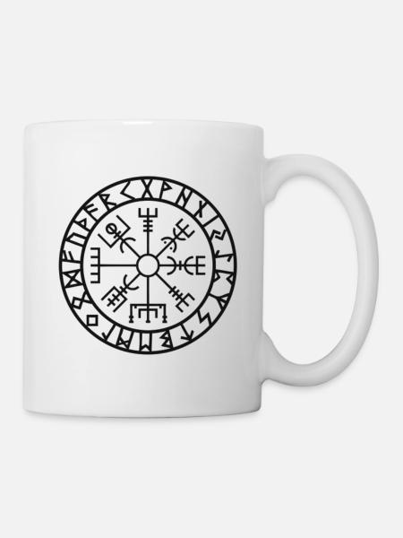 Symbole Vegvisir | Idée cadeau pour les anniversaires - Mug blanc - blanc