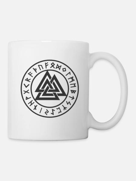 Symbole Valknut | Idée cadeau pour les anniversaires - Mug blanc - blanc