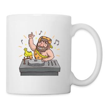 Prehistoric Caveman Deejay Clubbing - Mug - white - Right