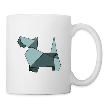 Chien chiens toutou Sticker ORIGAMI - Mug blanc - blanc - Droite