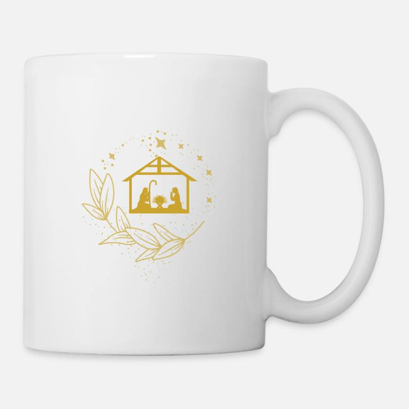 Goldene Krippe - Tasse - Weiß