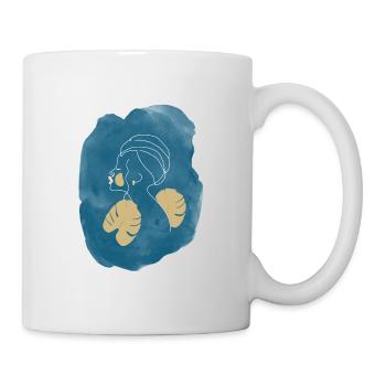 Frau mit Turban Line Art - Tasse - Weiß - Rechts