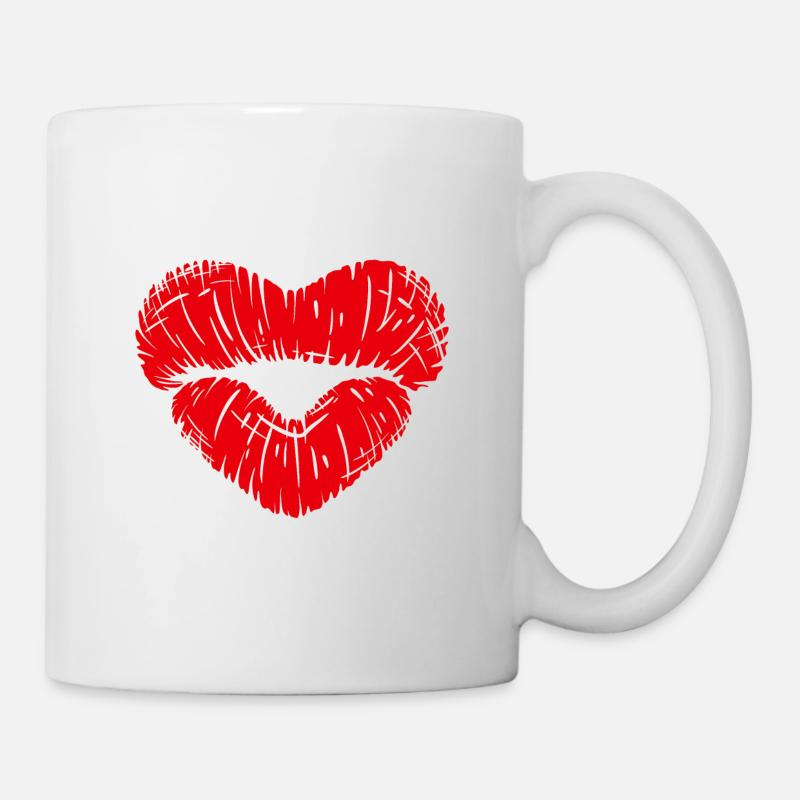 Bisou coeur - Mug blanc - blanc