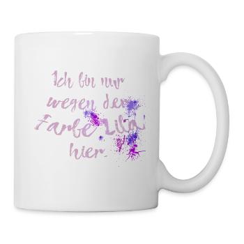 Farbe Lila – Spruch lustig Humor Art Geburtstag - Tasse - Weiß - Rechts