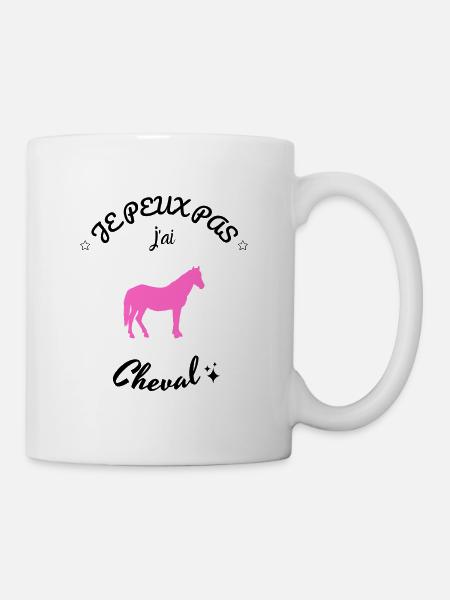Je peux pas j'ai cheval - Mug blanc - blanc
