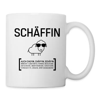 SCHÄFFIN CHEFIN CHÄFFIN BOSSIN Geschenkidee - Tasse - Weiß - Rechts