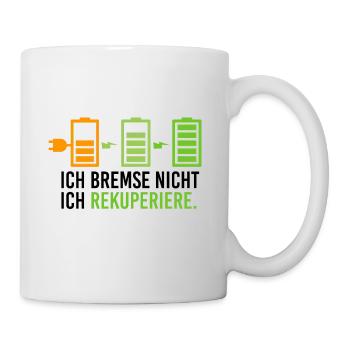 Elektroauto Elektromobilität E Auto Rekuperieren - Tasse - Weiß - Rechts