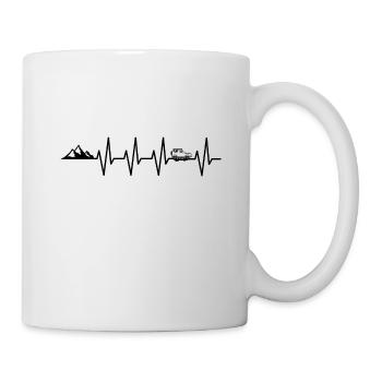 EKG de battement de coeur de véhicule tout-terrain - Mug blanc - blanc - Droite