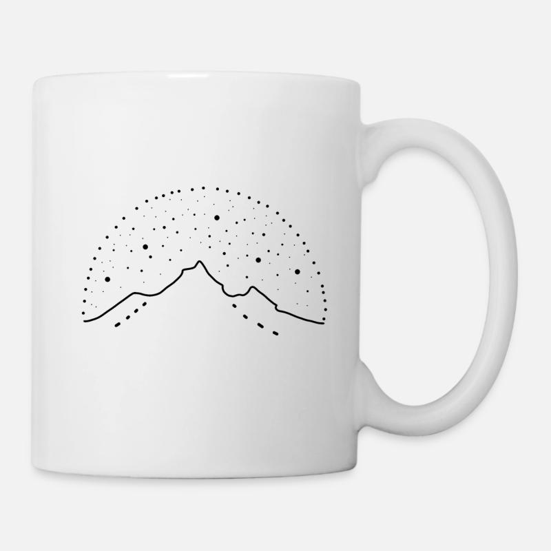 Montagnes étoiles ciel ciel étoilé - Mug blanc - blanc