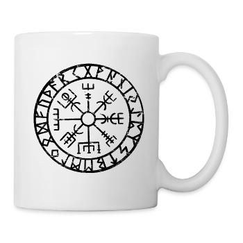 Wikinger Kompass Vegvisir Mythologie Geschenk - Tasse - Weiß - Rechts