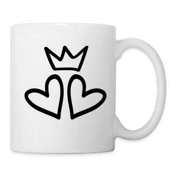 hearts crown heart couples - Mug - white - Right
