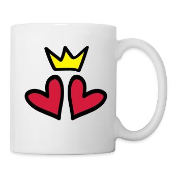 herzen krone herz liebe symbol - Tasse - Weiß - Rechts
