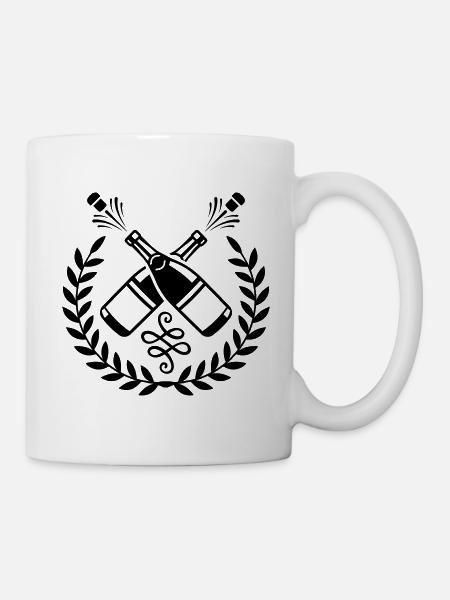 Kranz Flasche - Tasse - Weiß