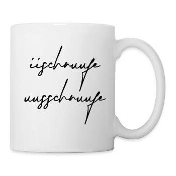 Schweizerdeutsch Einatmen, Ausatmen - Tasse - Weiß - Rechts