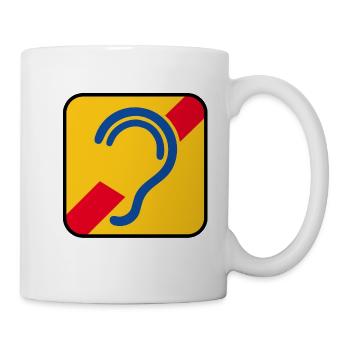 Gehörlos, schwerhörig, Taubheit, Begrenztes Gehör. - Tasse - Weiß - Rechts