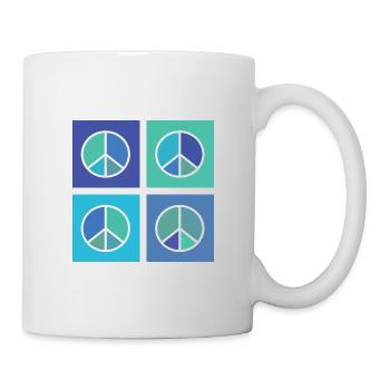 Signe de paix Bleu - Mug blanc - blanc - Droite