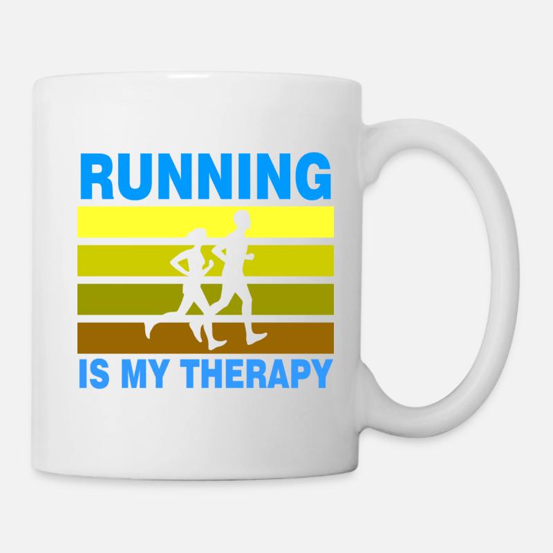 Running Is My Therapy - Mug - white