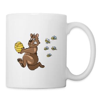 Brown bear bear beess escaping bins honey - Mug - white - Right
