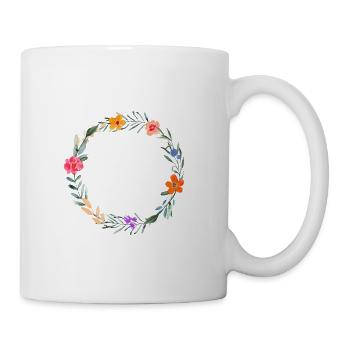Douce couronne de fleurs, personnalisable - Mug blanc - blanc - Droite