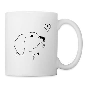 Dog, Dog Face, Dog Snout, Heart Dark - Mug - white - Right