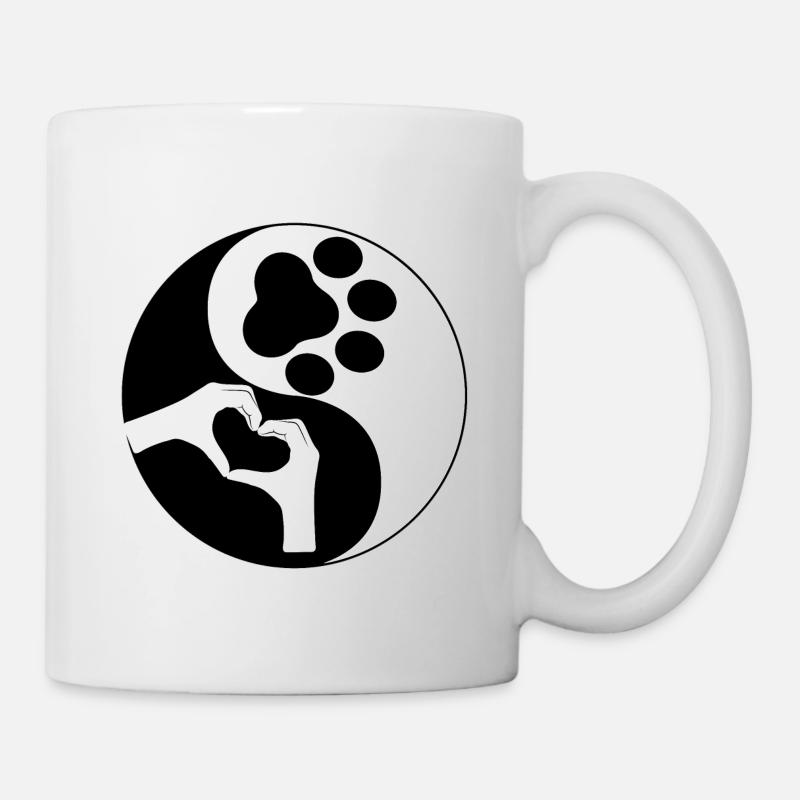Yin Yang Mensch/Tiere - Tasse - Weiß