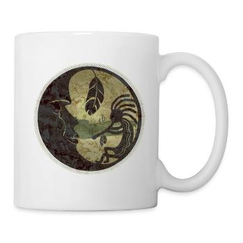 Kokopelli plays for the moon feather 2 - Mug - white - Right