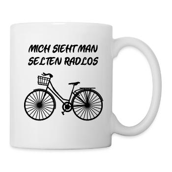 Mich sieht man selten radlos - Tasse - Weiß - Rechts