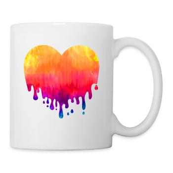 Buntes Schmelzendes Herz Color Art - Tasse - Weiß - Rechts